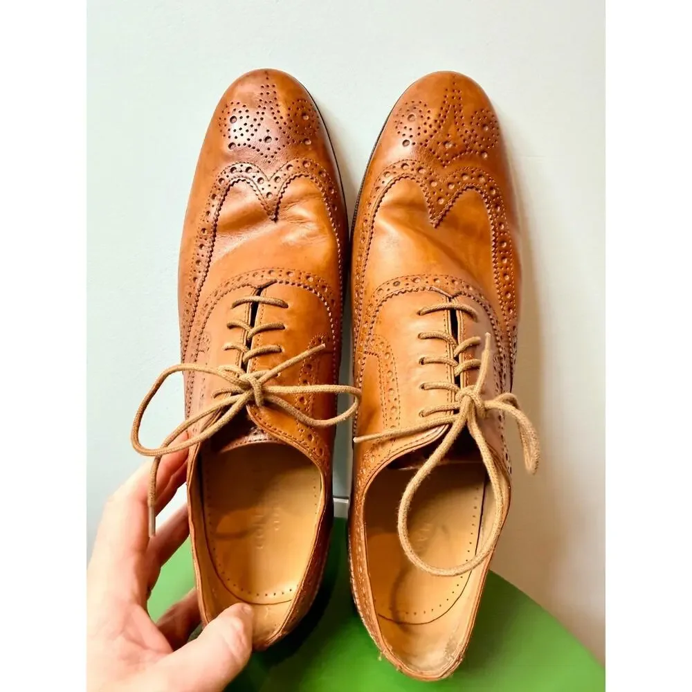 Cole Haan Mens Cambridge Oxford Wingtip Dress Shoes C12915 Brown Leather Size 11